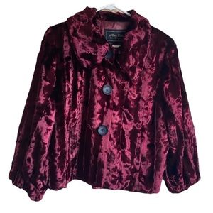 Terry Lewis Classic Luxuries Coat Red Maroon Color